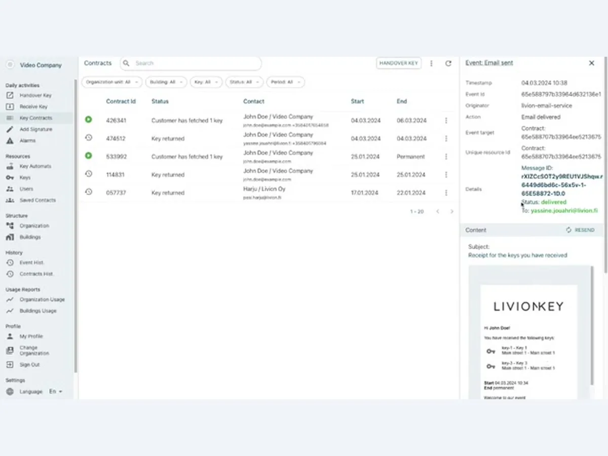 Track Contract Notification Status
