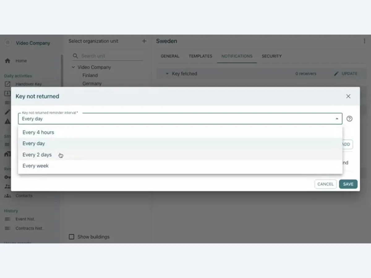Automatic Reminders for Overdue Key Returns