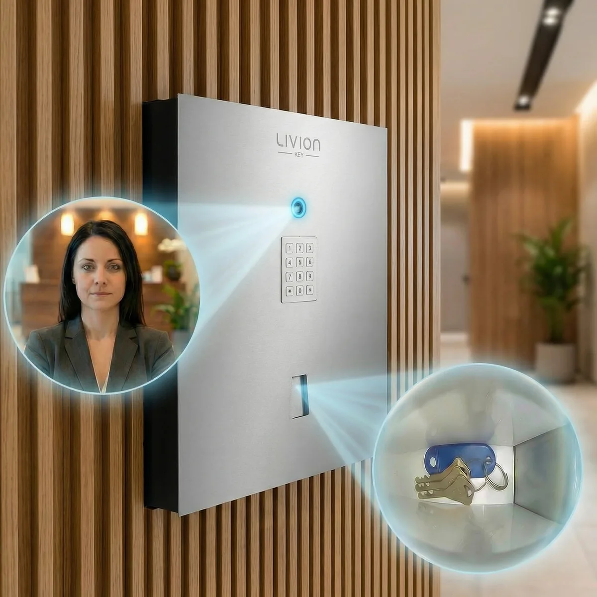 Flux de travail d'une armoire à clés intelligente avec utilisateur vérifié et statut de retour de la clé