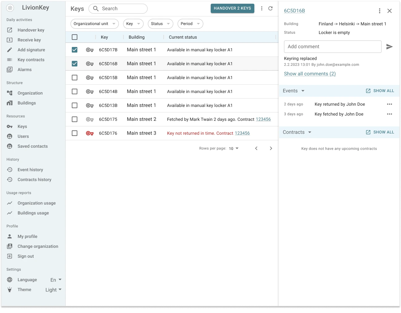 LivionKey Register