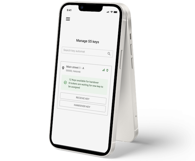 LivionKey20 web application interface on mobile device